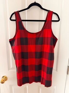 Maurices Red and Black Buffalo Plaid Tank Top